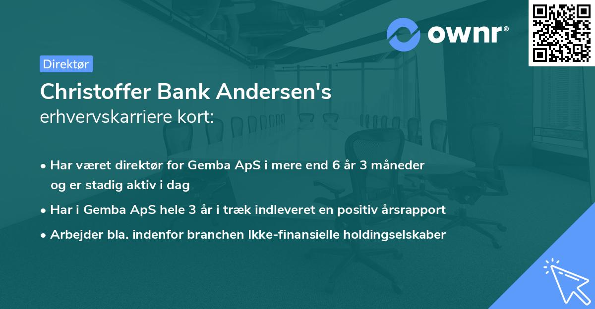 Christoffer Bank Andersen's erhvervskarriere kort
