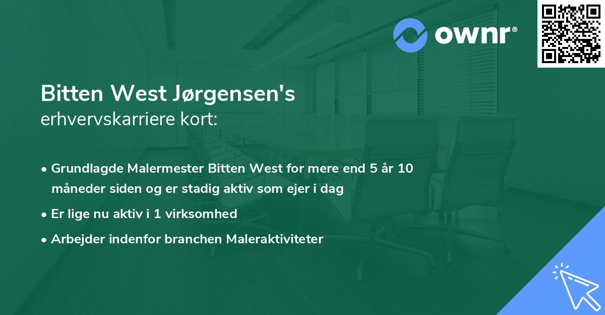 Bitten West Jørgensen's erhvervskarriere kort