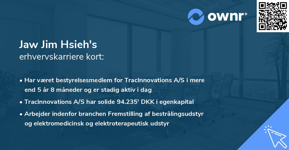 Jaw Jim Hsieh's erhvervskarriere kort