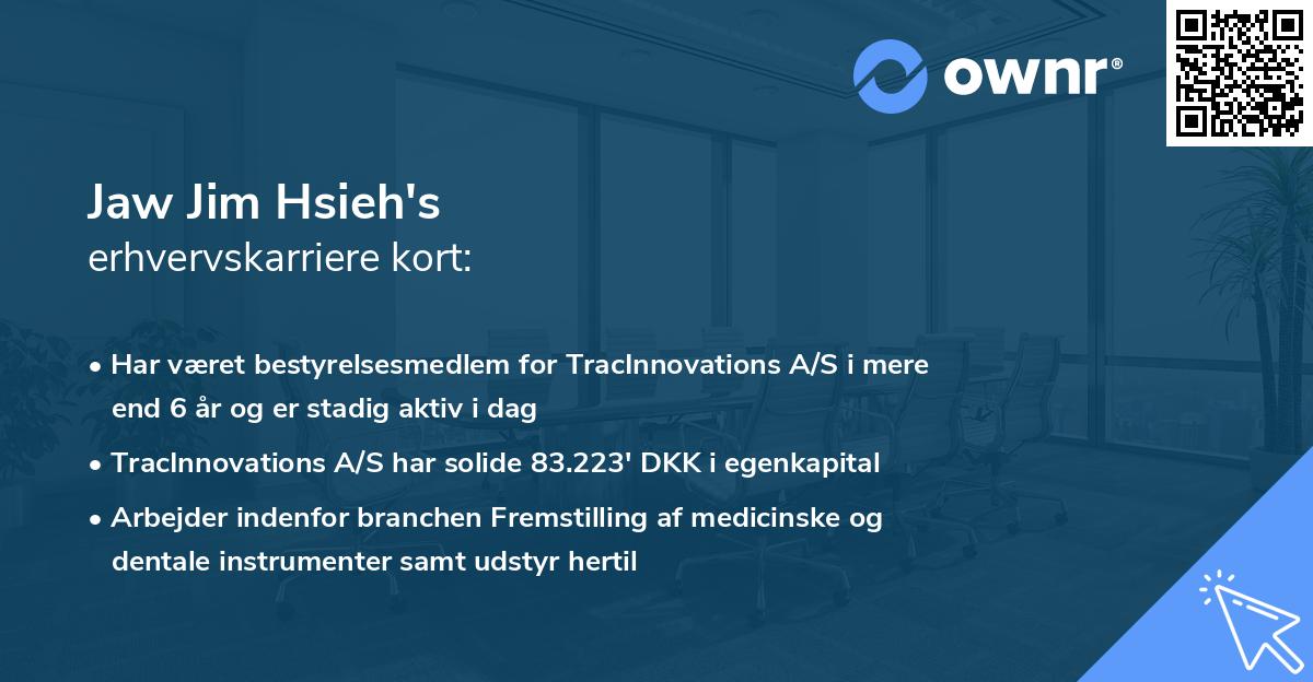 Jaw Jim Hsieh's erhvervskarriere kort