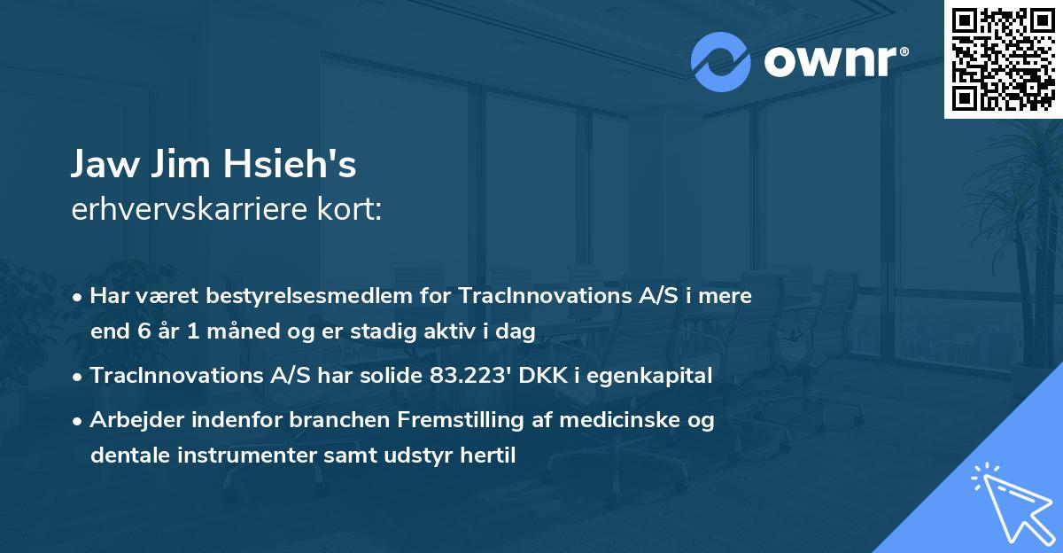 Jaw Jim Hsieh's erhvervskarriere kort