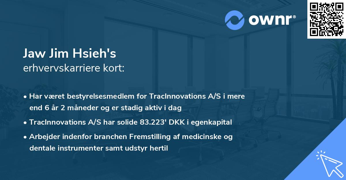 Jaw Jim Hsieh's erhvervskarriere kort