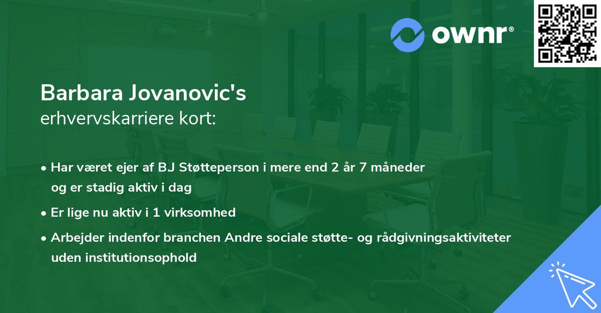 Barbara Jovanovic's erhvervskarriere kort