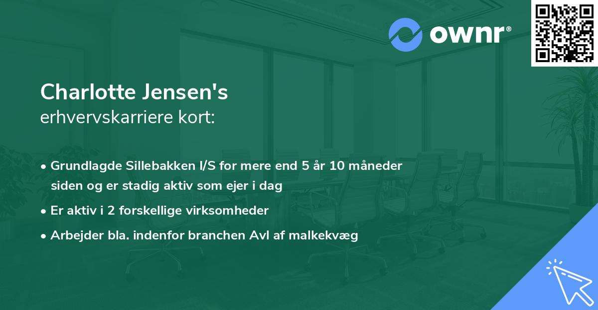 Charlotte Jensen's erhvervskarriere kort