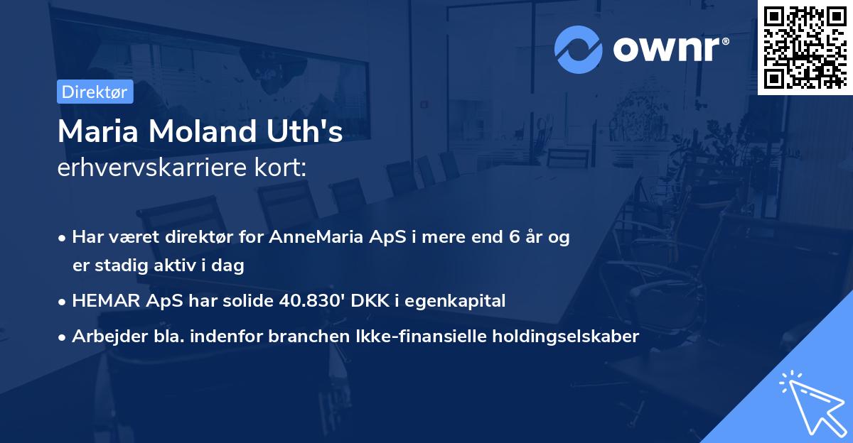 Maria Moland Uth's erhvervskarriere kort