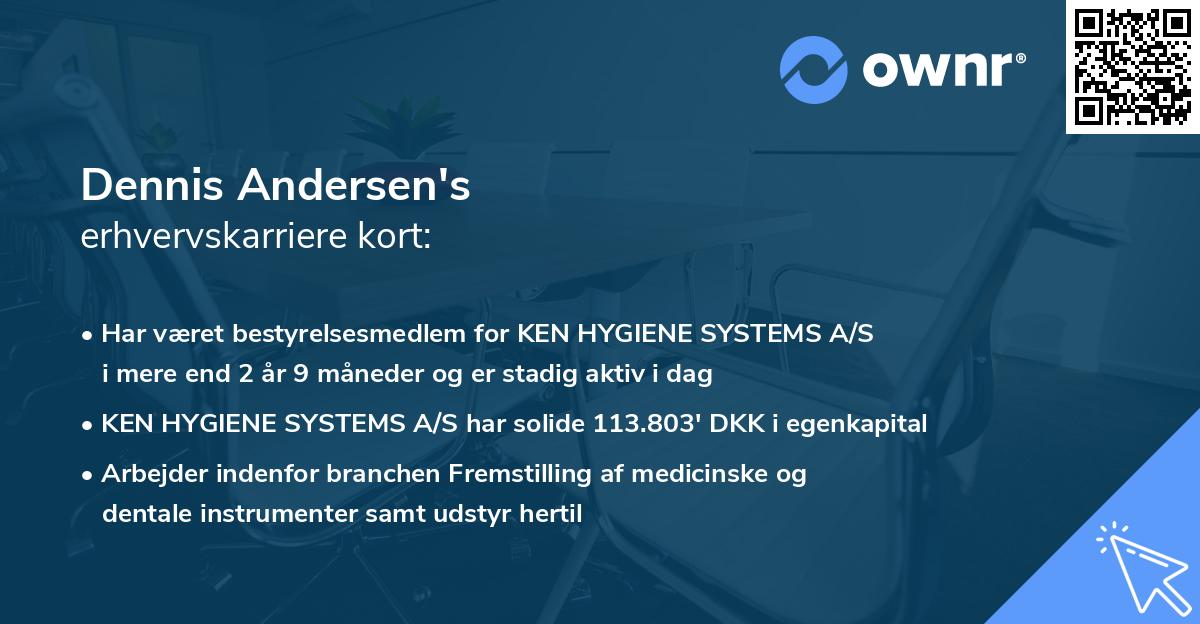 Dennis Andersen's erhvervskarriere kort
