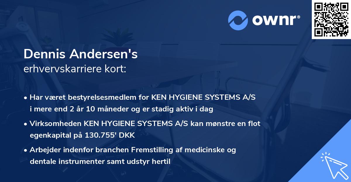 Dennis Andersen's erhvervskarriere kort