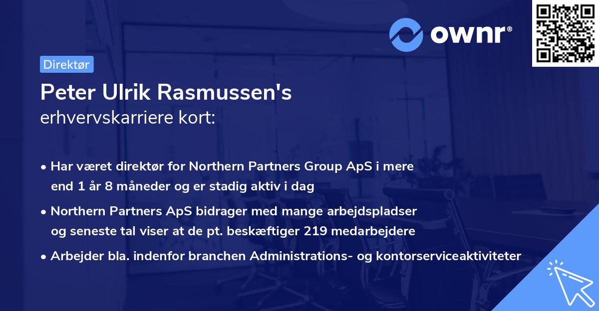 Peter Ulrik Rasmussen's erhvervskarriere kort