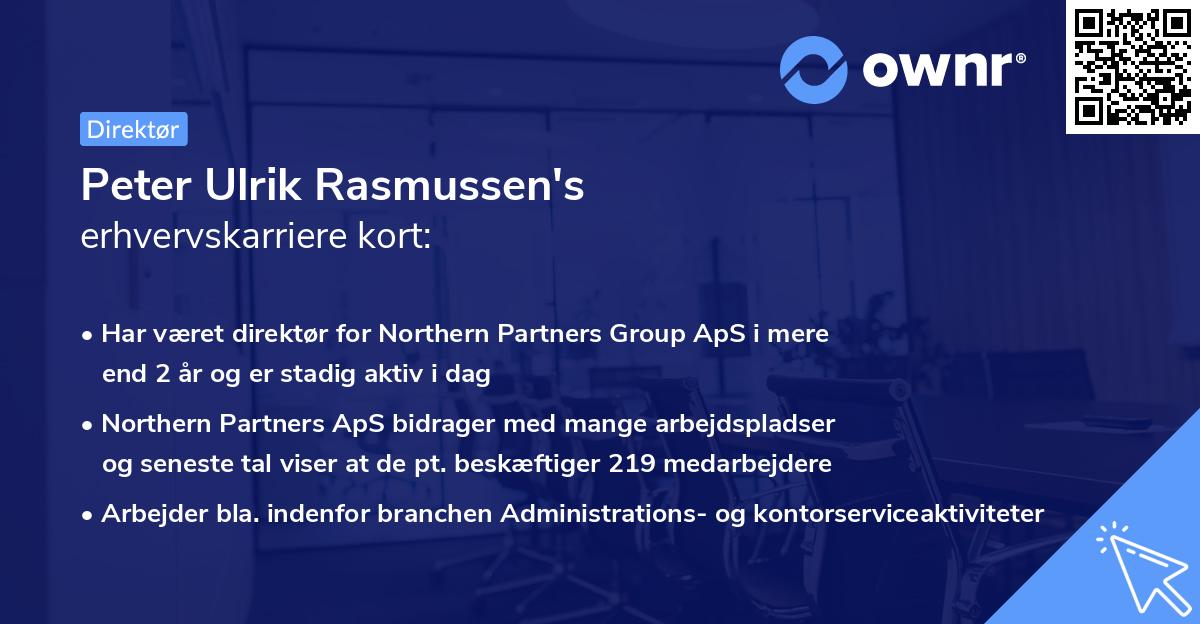 Peter Ulrik Rasmussen's erhvervskarriere kort