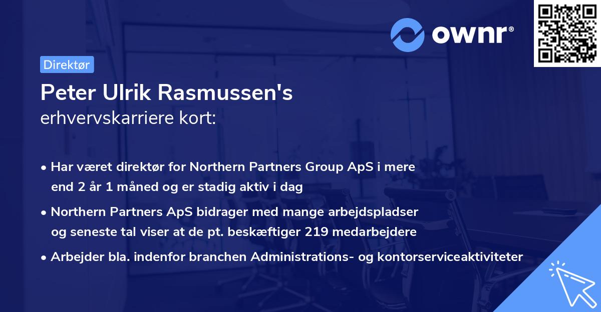 Peter Ulrik Rasmussen's erhvervskarriere kort