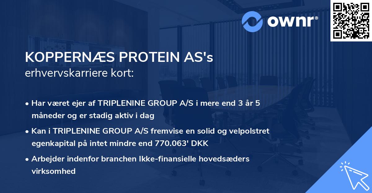 KOPPERNÆS PROTEIN AS's erhvervskarriere kort