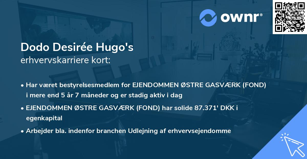 Dodo Desirée Hugo's erhvervskarriere kort
