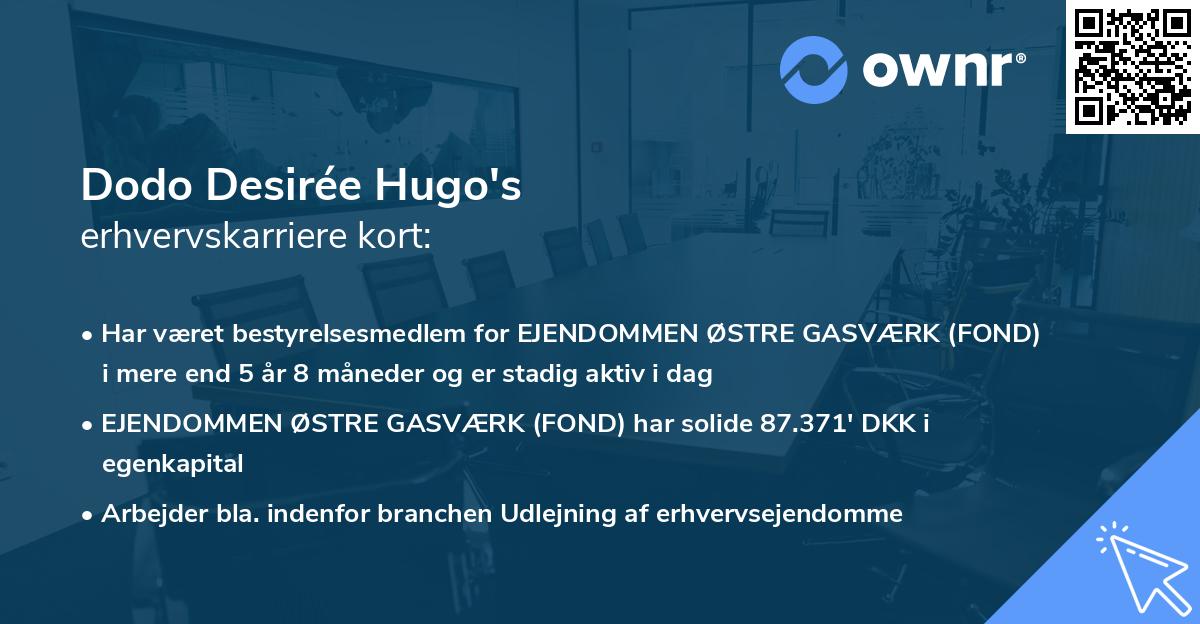 Dodo Desirée Hugo's erhvervskarriere kort