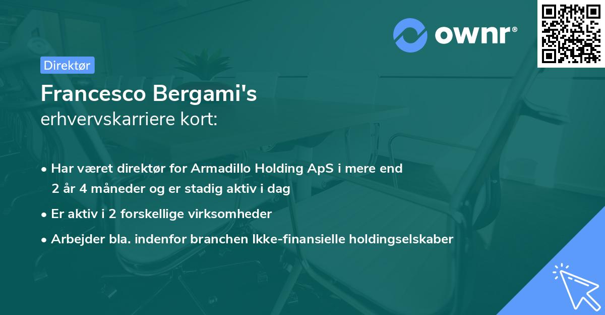 Francesco Bergami's erhvervskarriere kort