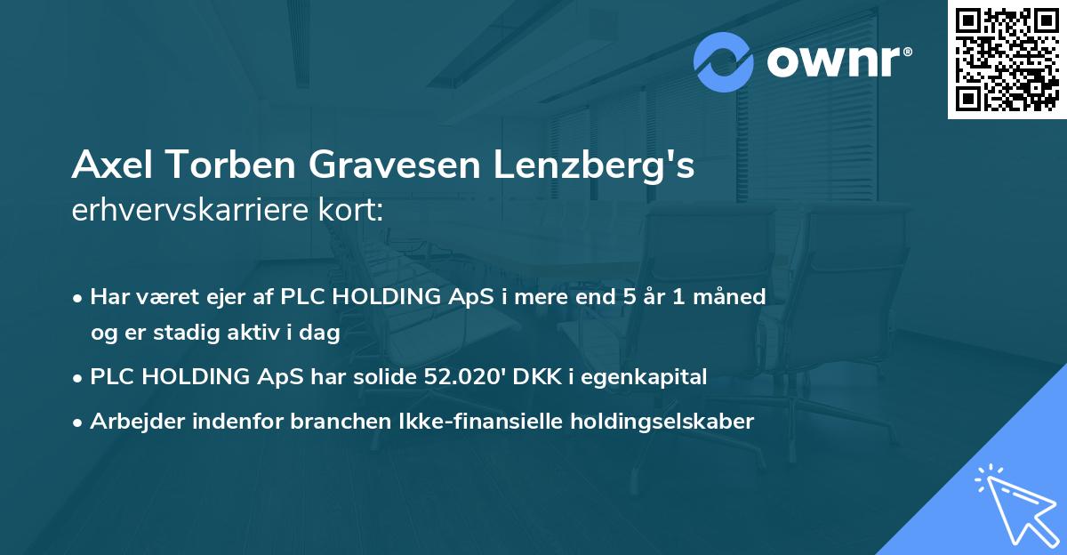 Axel Torben Gravesen Lenzberg's erhvervskarriere kort