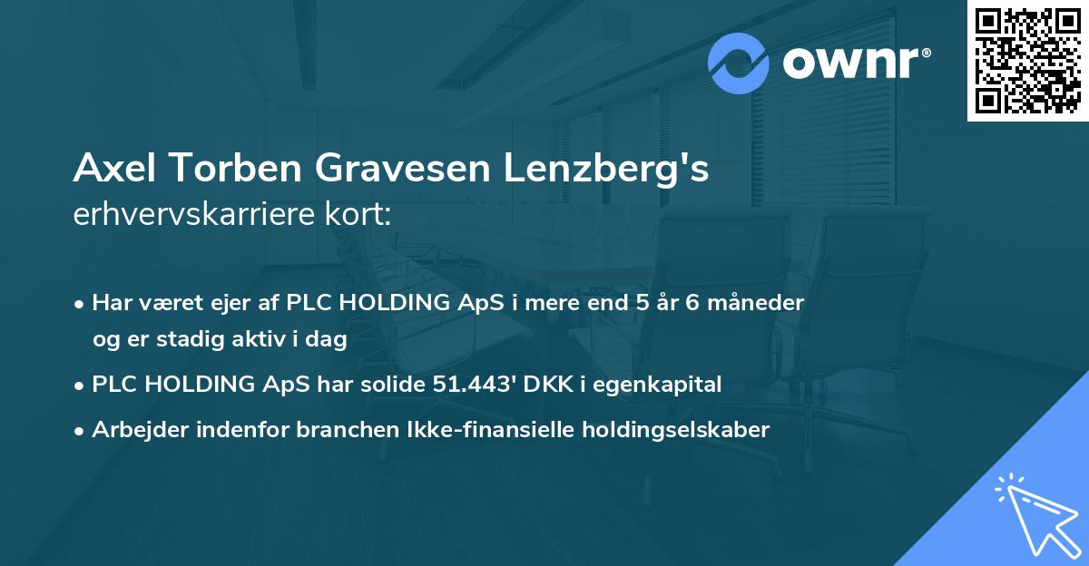 Axel Torben Gravesen Lenzberg's erhvervskarriere kort