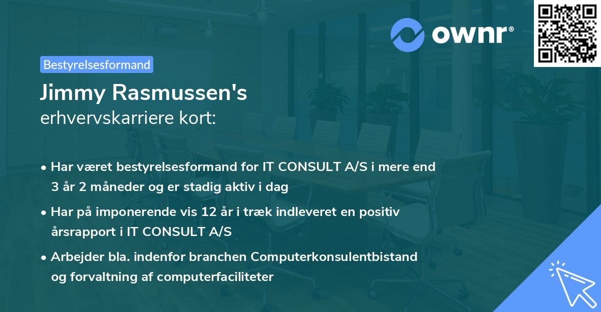 Jimmy Rasmussen's erhvervskarriere kort