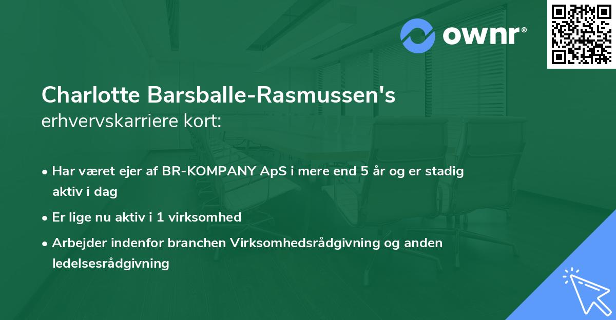 Charlotte Barsballe-Rasmussen's erhvervskarriere kort