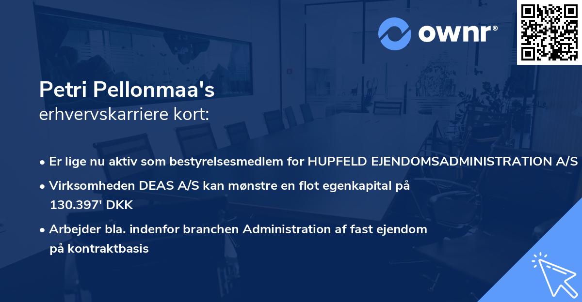 Petri Pellonmaa's erhvervskarriere kort