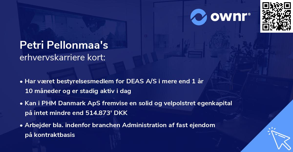 Petri Pellonmaa's erhvervskarriere kort