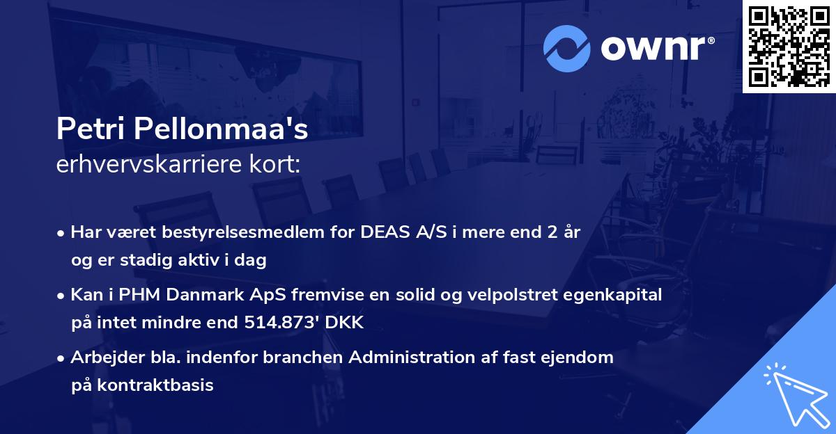 Petri Pellonmaa's erhvervskarriere kort
