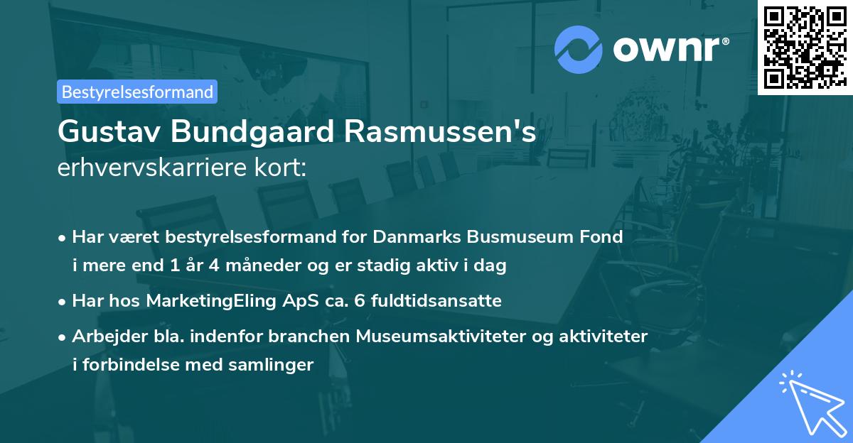 Gustav Bundgaard Rasmussen's erhvervskarriere kort
