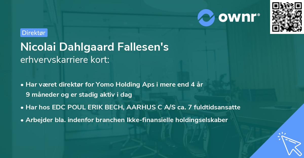 Nicolai Dahlgaard Fallesen's erhvervskarriere kort