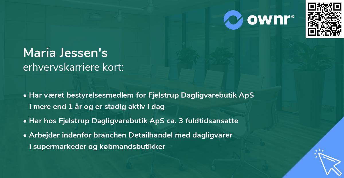 Maria Jessen's erhvervskarriere kort