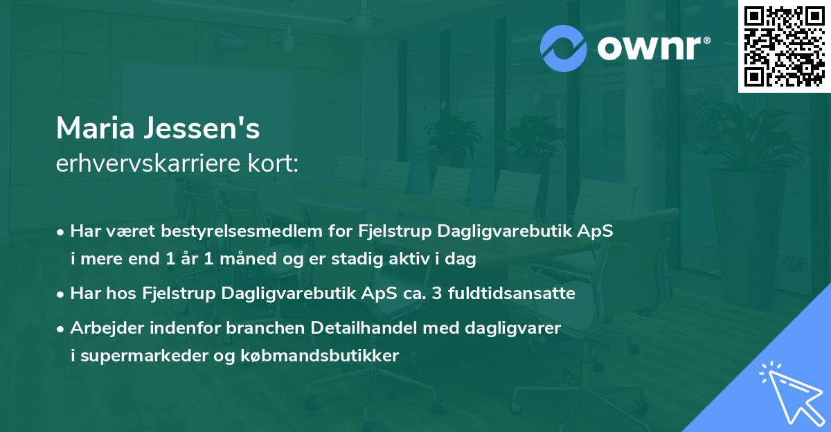Maria Jessen's erhvervskarriere kort