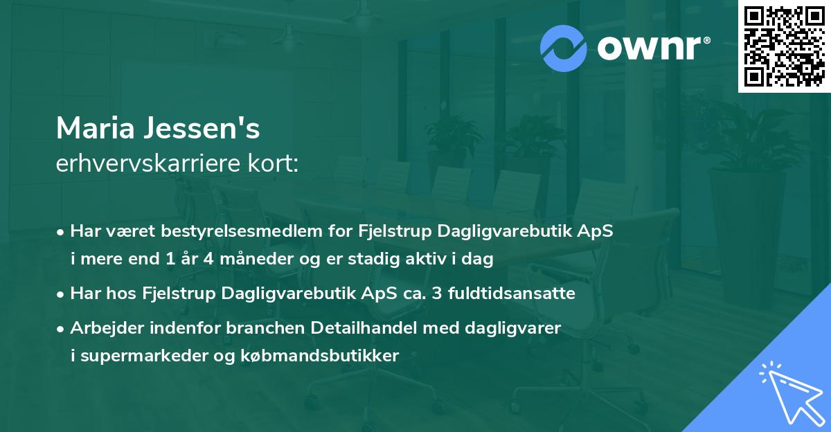 Maria Jessen's erhvervskarriere kort