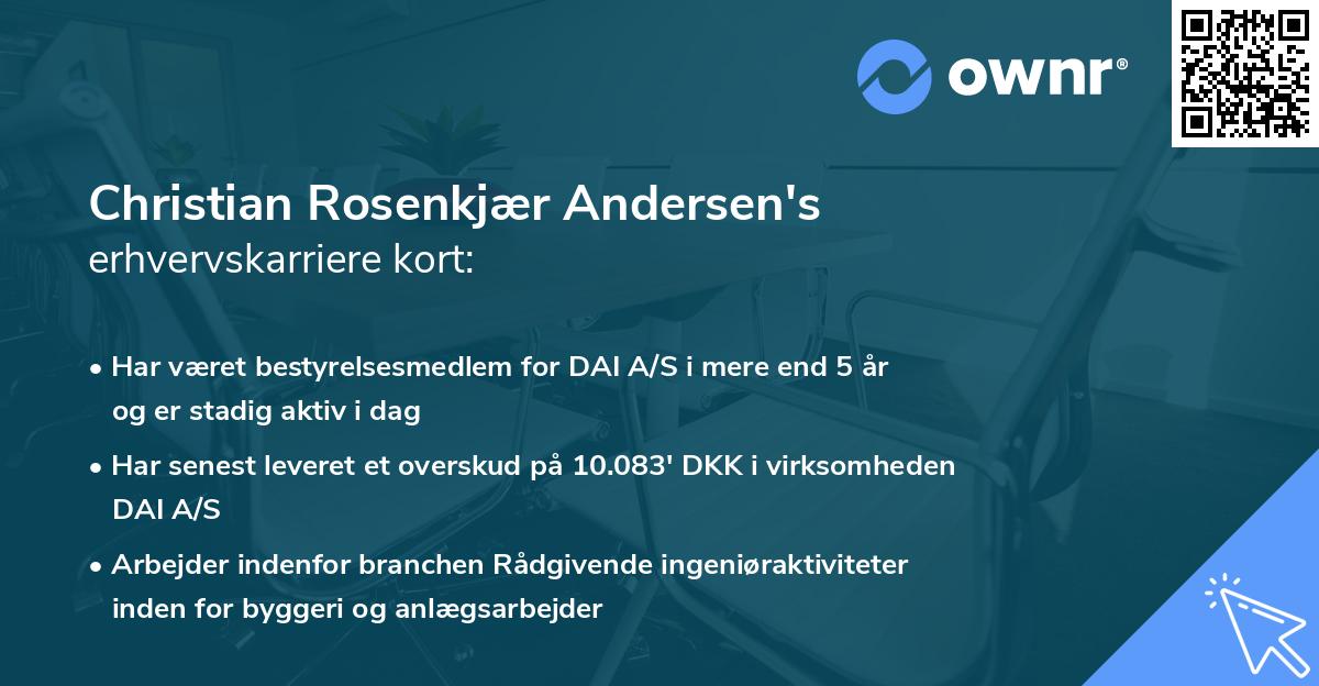 Christian Rosenkjær Andersen's erhvervskarriere kort