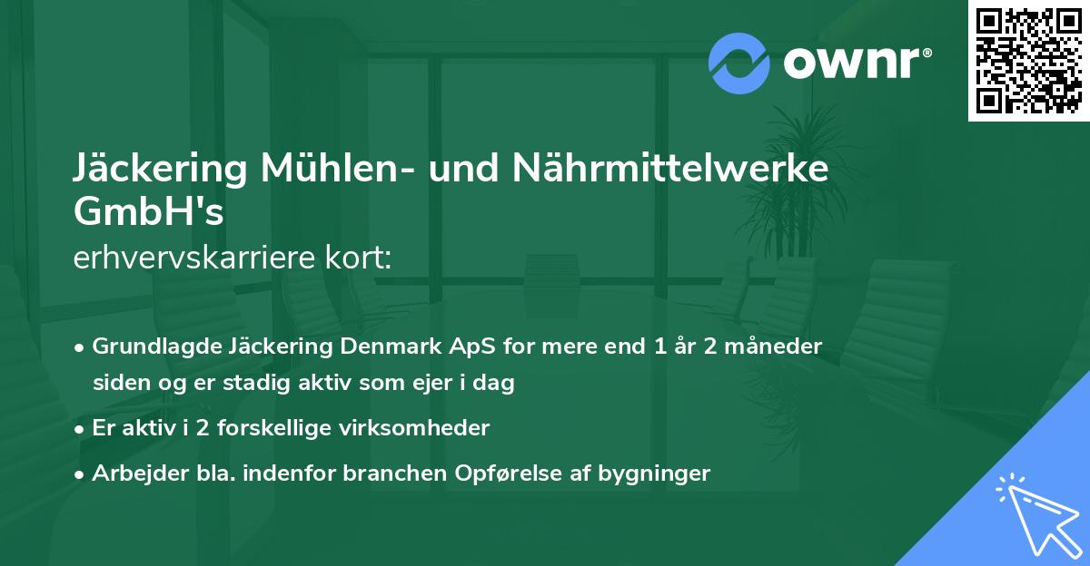 Jäckering Mühlen- und Nährmittelwerke GmbH's erhvervskarriere kort