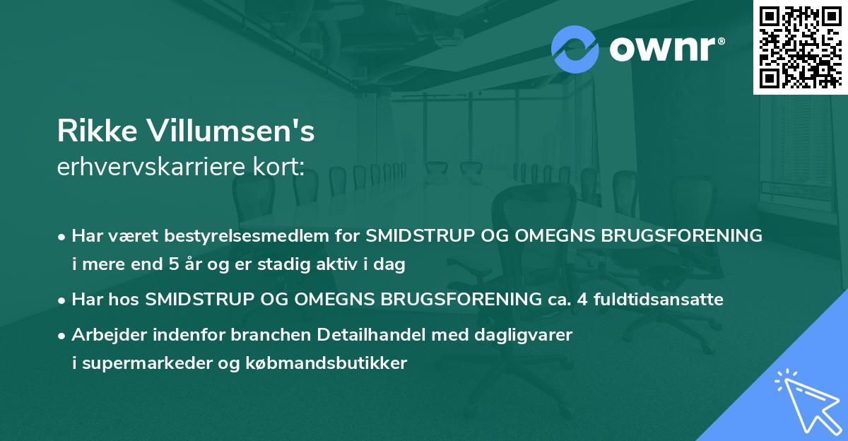 Rikke Villumsen's erhvervskarriere kort