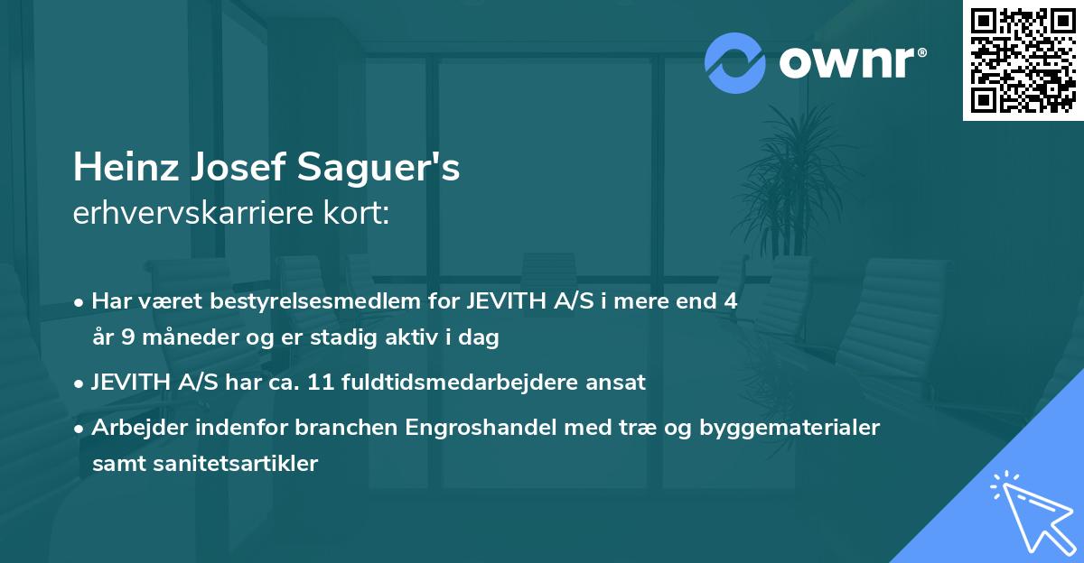 Heinz Josef Saguer's erhvervskarriere kort