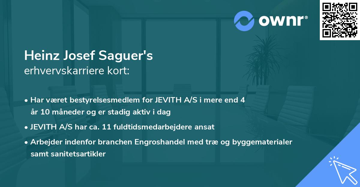 Heinz Josef Saguer's erhvervskarriere kort