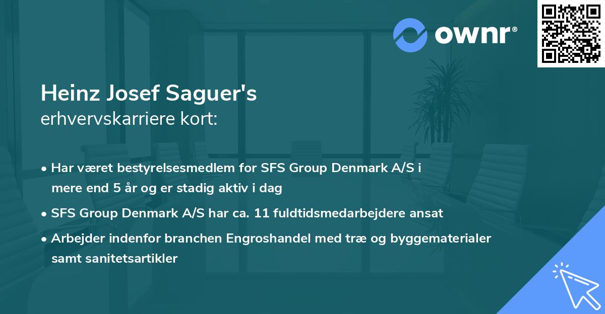 Heinz Josef Saguer's erhvervskarriere kort