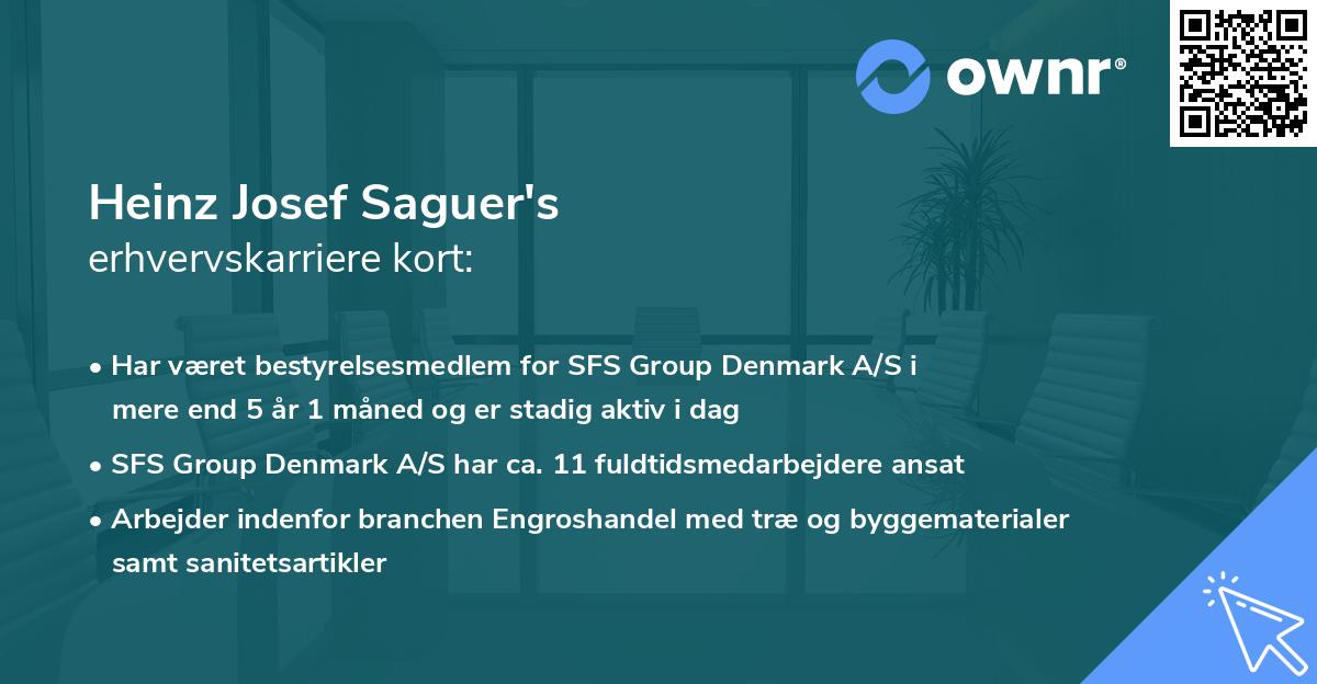 Heinz Josef Saguer's erhvervskarriere kort