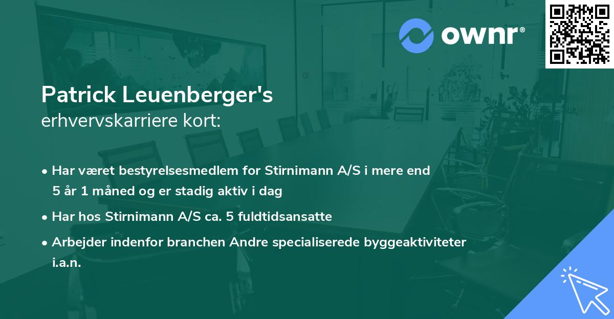 Patrick Leuenberger's erhvervskarriere kort