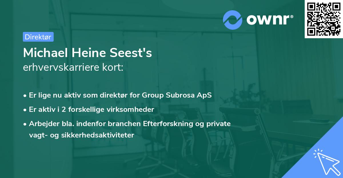 Michael Heine Seest's erhvervskarriere kort