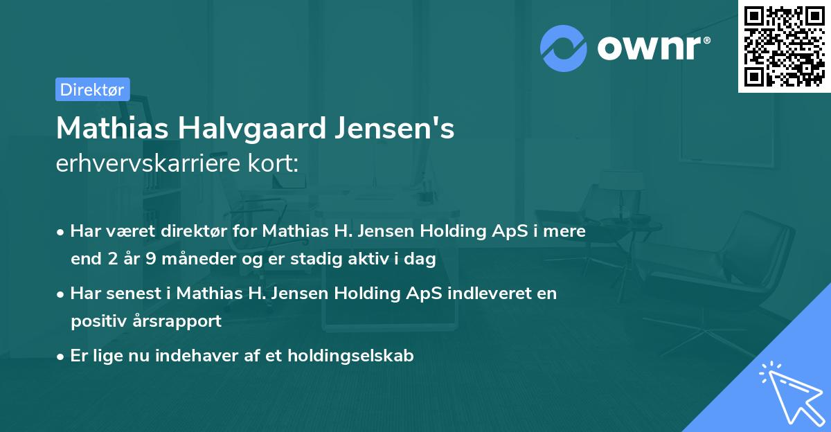 Mathias Halvgaard Jensen's erhvervskarriere kort