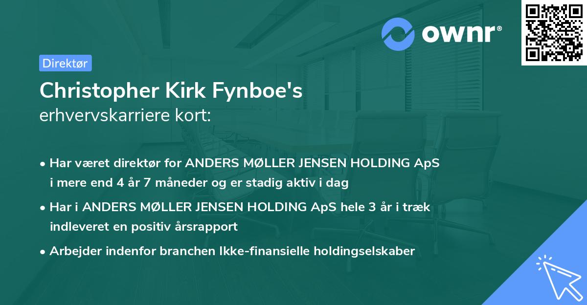 Christopher Kirk Fynboe's erhvervskarriere kort