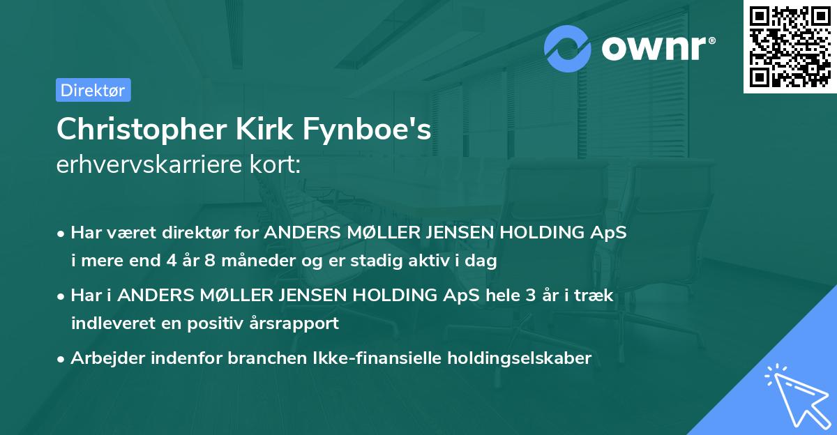 Christopher Kirk Fynboe's erhvervskarriere kort