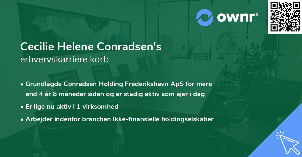 Cecilie Helene Conradsen's erhvervskarriere kort