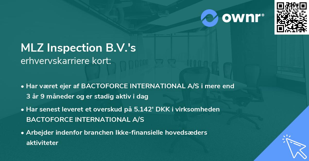 MLZ Inspection B.V.'s erhvervskarriere kort