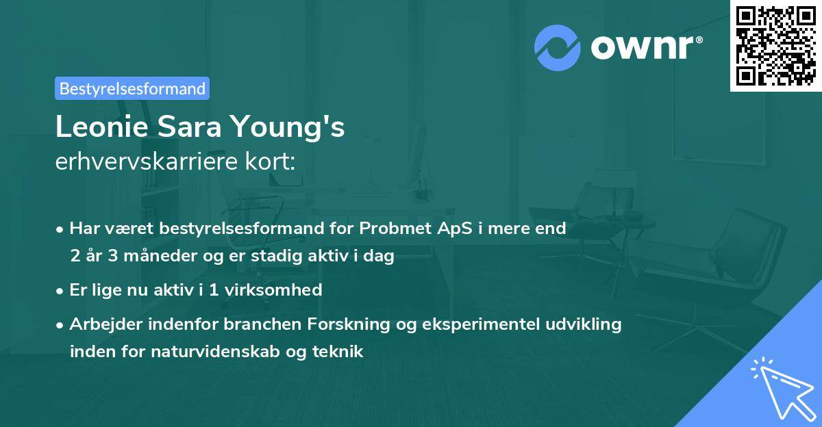 Leonie Sara Young's erhvervskarriere kort