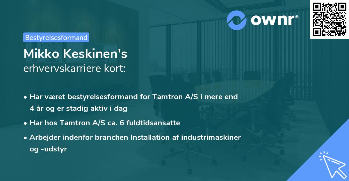 Mikko Keskinen's erhvervskarriere kort