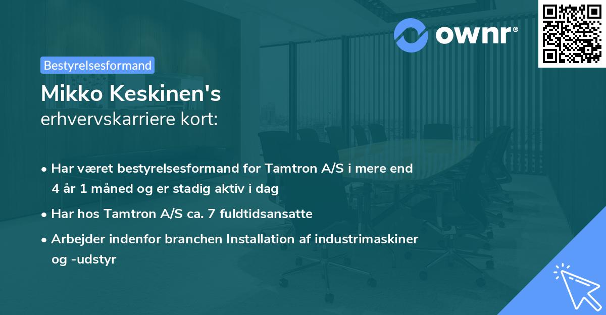 Mikko Keskinen's erhvervskarriere kort