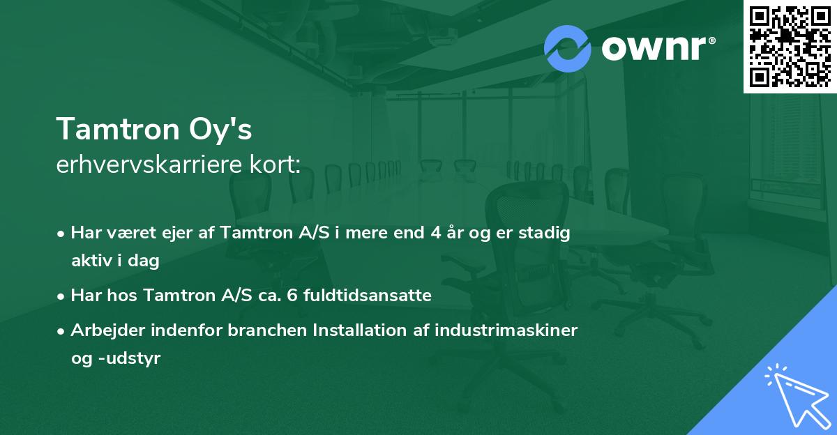 Tamtron Oy's erhvervskarriere kort