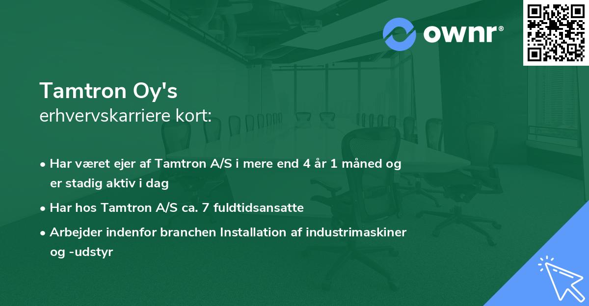 Tamtron Oy's erhvervskarriere kort