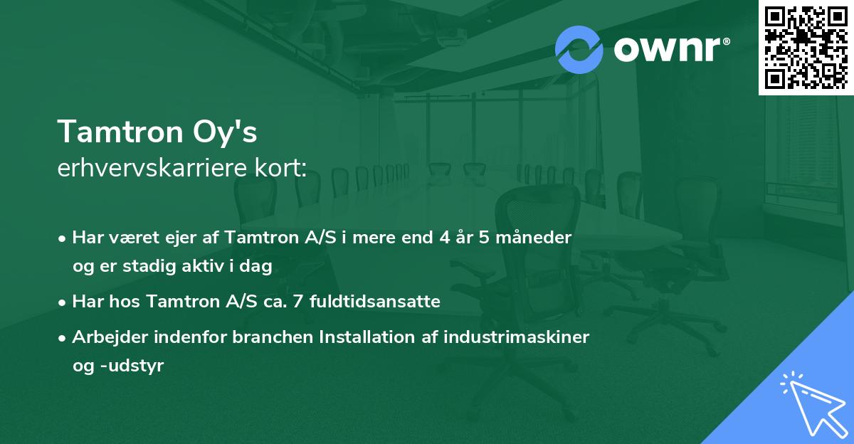 Tamtron Oy's erhvervskarriere kort